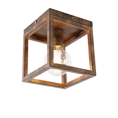Plafonnier Industriel Brun Rouille - Cage