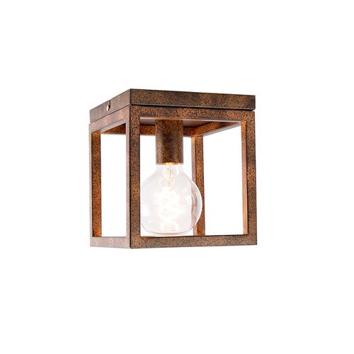Plafonnier Industriel Brun Rouille - Cage