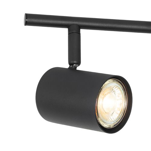 Plafonnier Moderne Noir 5 Lumières Réglable Carré - Jeana