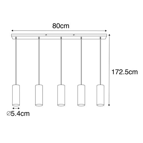 Suspension Moderne Noire 5 Lumières - Jeana