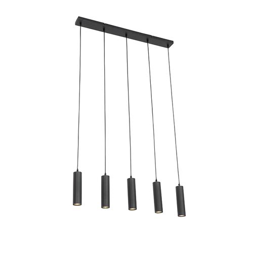 Suspension Moderne Noire 5 Lumières - Jeana