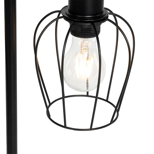 Lampe De Table Rustique Noire Avec Bois - Stronk