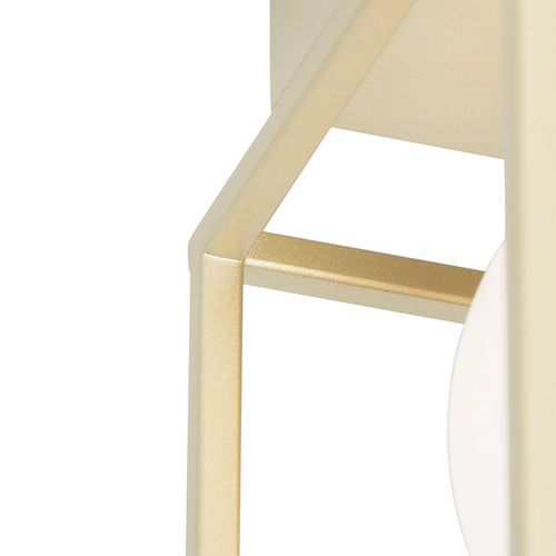 Plafonnier Design Doré Avec Verre Blanc - Aniek