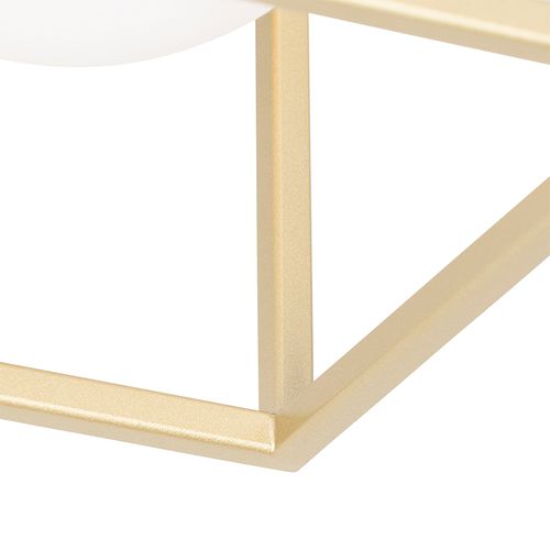 Plafonnier Design Doré Avec Verre Blanc - Aniek
