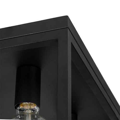 Plafonnier Industriel Noir 40 Cm 4 Lumières - Cage