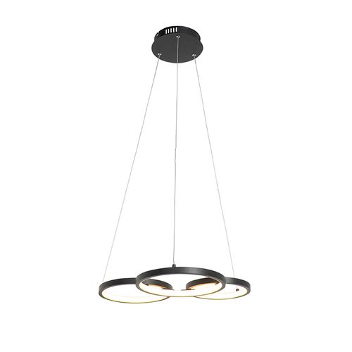 Suspension Noire Avec LED 3 niveaux D’intensité 3 lumières - Rondas