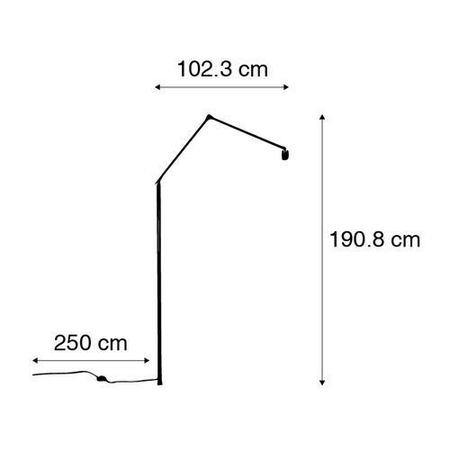 Bras Réglable Noir Sans Base Pour Lampadaire - Editor