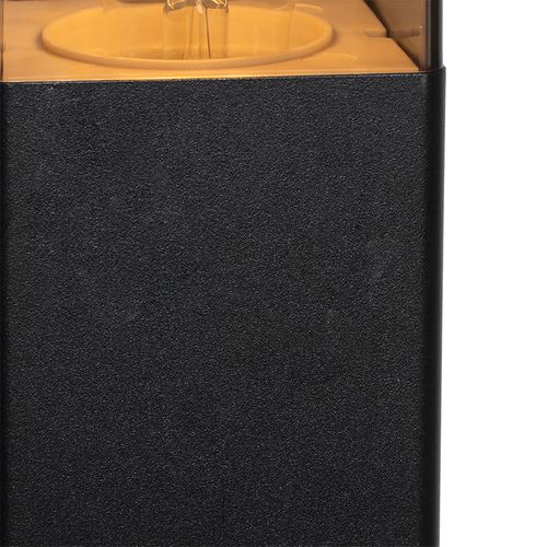 Lampadaire D'extérieur Noir 70 Cm Ip44 Avec Verre Fumé - Danemark