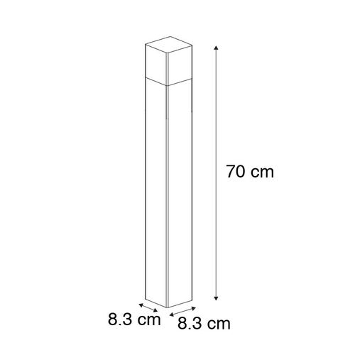 Lampadaire D'extérieur Noir 70 Cm Ip44 Avec Verre Fumé - Danemark