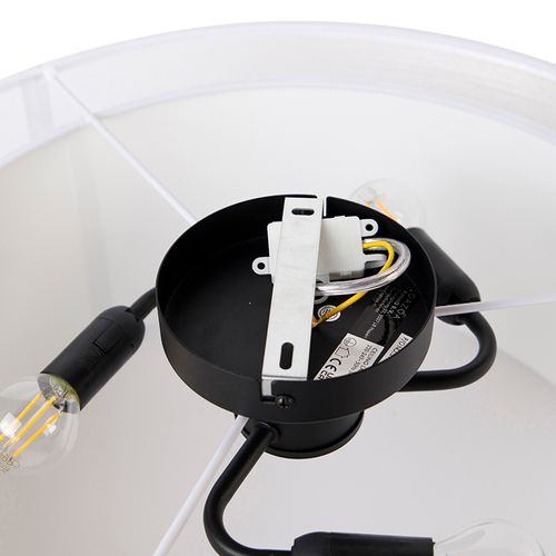 Plafonnier Moderne Blanc 50 Cm 3 Lumières - Drum Duo