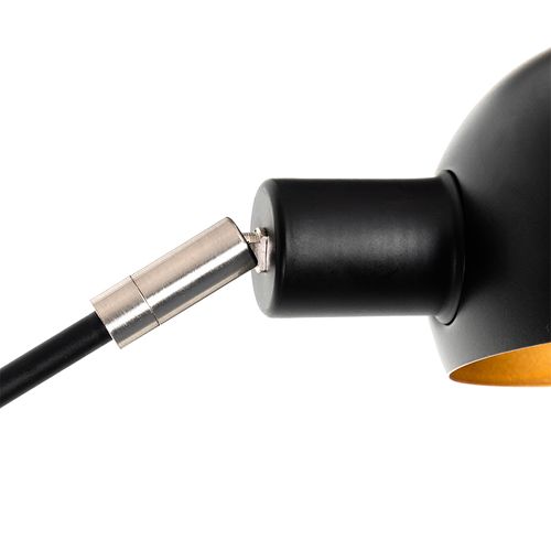 Lampadaire Design Noir Avec Or 5 Lumières - Sixties Marmo