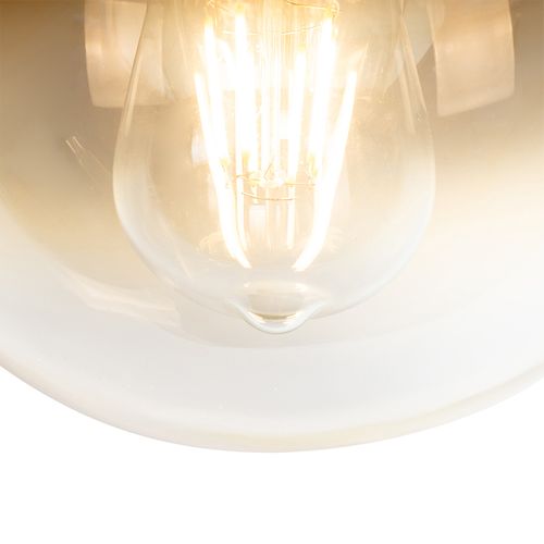 Suspension Art Déco Noire Avec Verre Doré 20 Cm - Pallon