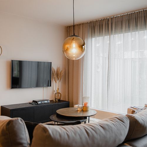 Suspension Art Déco Noire Avec Verre Doré 33 Cm - Pallon