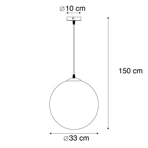 Suspension Art Déco Noire Avec Verre Doré 33 Cm - Pallon