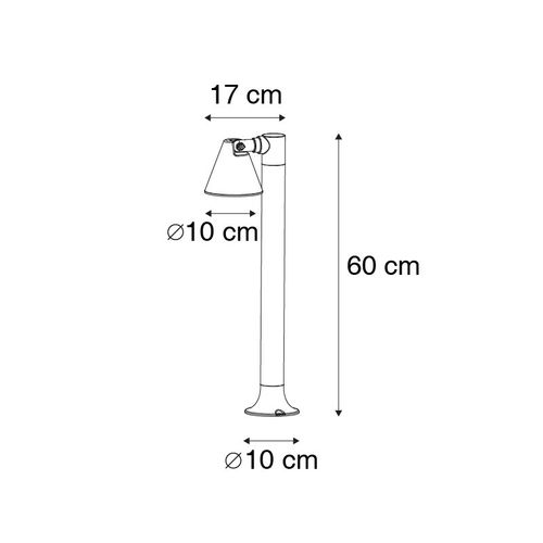 Borne Extérieure Moderne Noire 60 Cm Ip44 Orientable - Ciara