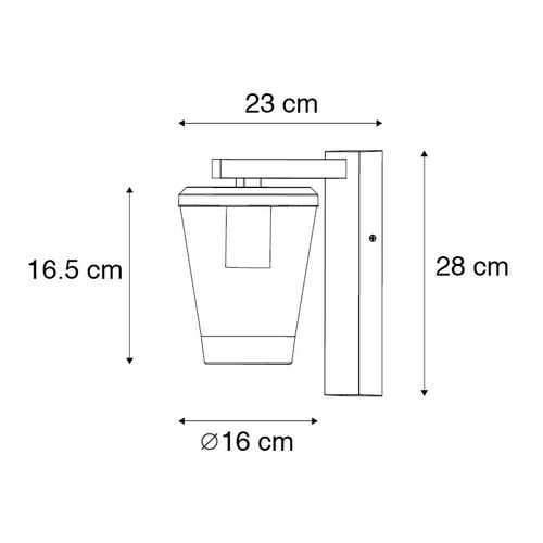 Applique D'extérieur Moderne Noire Ip44 - Joren