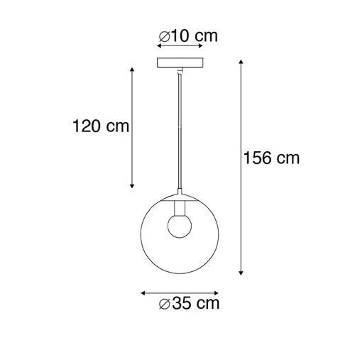 Suspension Transparente 35 Cm Avec Ampoule Intelligente Wifi A60 - Pallon