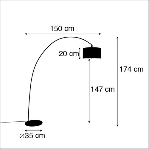 Lampe à Arc Moderne Intelligente Noire Avec Wifi G95 - Vinossa
