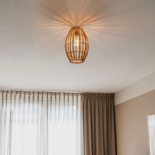 Plafonnier Rural Bambou Et Blanc - Canna Capsule