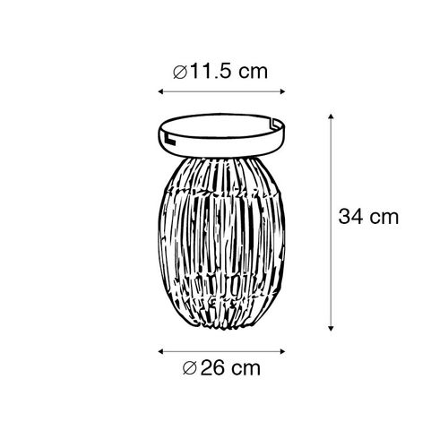 Plafonnier Rural Bambou Et Blanc - Canna Capsule