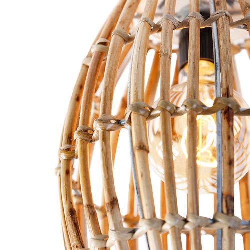 Plafonnier Rural Bambou Et Blanc - Canna Capsule