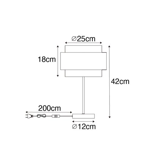 Lampe De Table Moderne Noire Avec Or - Elif