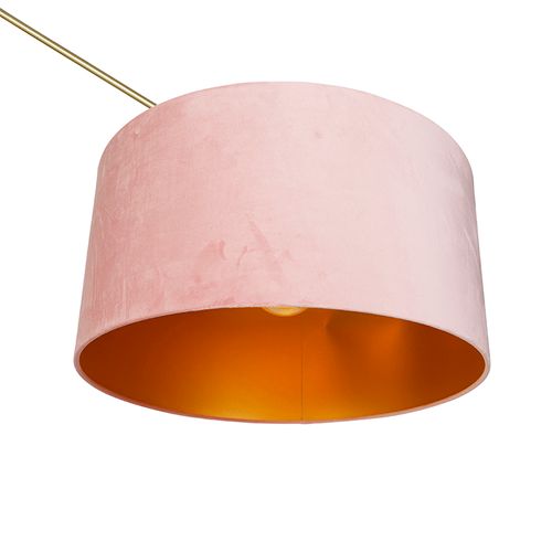 Lampadaire Moderne Abat-jour En Velours Doré Rose 50 Cm - Editor