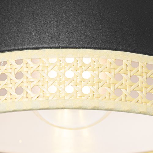 Suspension Orientale Noire Avec Rotin 30 Cm - Magna Rattan