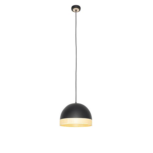 Suspension Orientale Noire Avec Rotin 30 Cm - Magna Rattan
