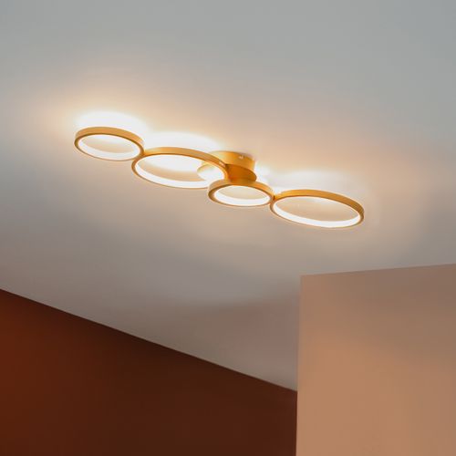 Plafonnier Doré Avec LED Dimmable En 3 Étapes 4 Lumières - Lupolo