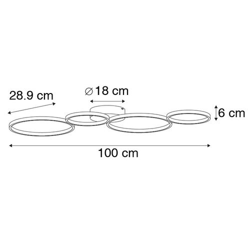 Plafonnier Doré Avec LED Dimmable En 3 Étapes 4 Lumières - Lupolo