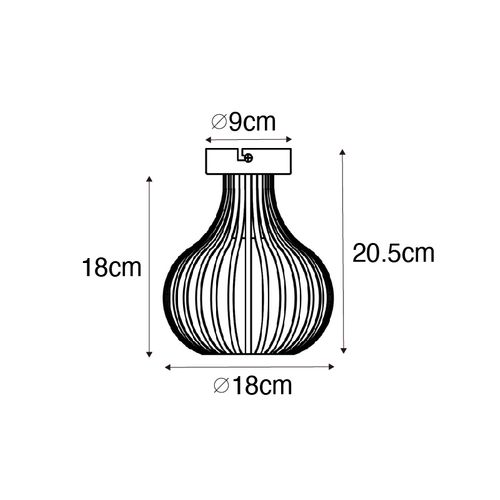 Plafonnier Moderne Marron 18 Cm - Saphira