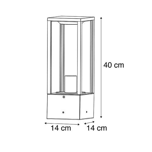 Lampadaire D'extérieur Noir 40 Cm Avec Piquet De Terre Et Presse-étoupe - Charlois