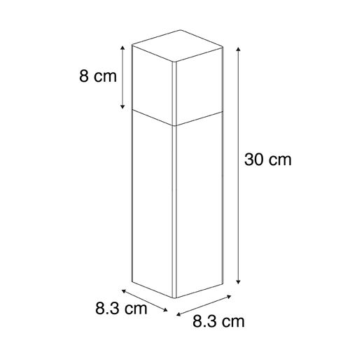 Piquet D'extérieur En Verre Opale Noir 30 Cm Avec Piquet De Terre Et Presse-étoupe - Danemark