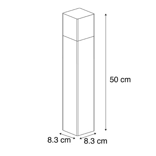 Piquet D'extérieur Noir En Verre Opale 50 Cm Avec Piquet De Terre Et Presse-étoupe - Danemark