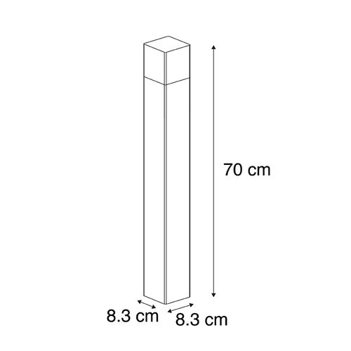 Piquet Extérieur Noir En Verre Opale 70 Cm Avec Piquet De Terre Et Presse-étoupe - Danemark