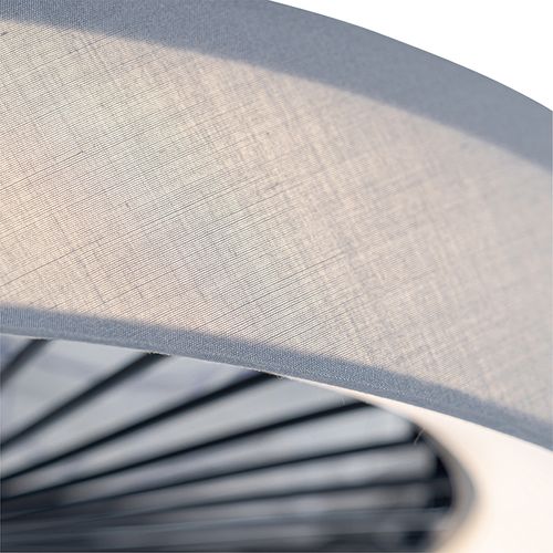Ventilateur De Plafond Gris Avec Effet Étoilé 47cm LED Incluse Dimmable Avec Télécommande - Emily