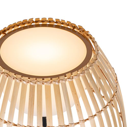 Lampadaire Rural Noir Avec Bambou Avec LED - Kaiser