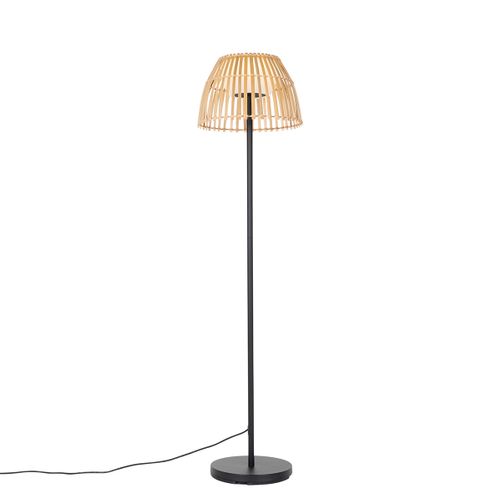 Lampadaire Rural Noir Avec Bambou Avec LED - Kaiser
