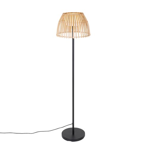 Lampadaire Rural Noir Avec Bambou Avec LED - Kaiser