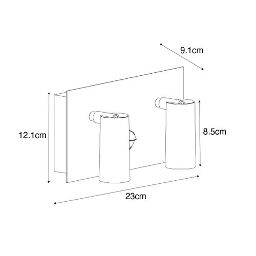 Applique D'extérieur Noire Avec Détecteur De Mouvement LED 2 Lumières - Simon