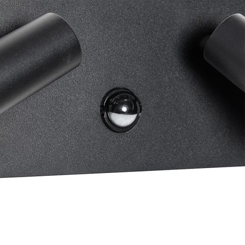 Applique D'extérieur Noire Avec Détecteur De Mouvement LED 2 Lumières - Simon