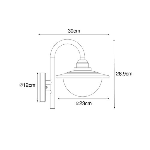 Lanterne Murale D'extérieur Classique Or Antique Ip44 - Bruges
