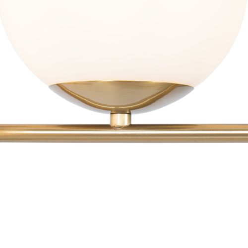 Suspension Art Déco Or Avec Verre Opale 3 Lumières - Flore