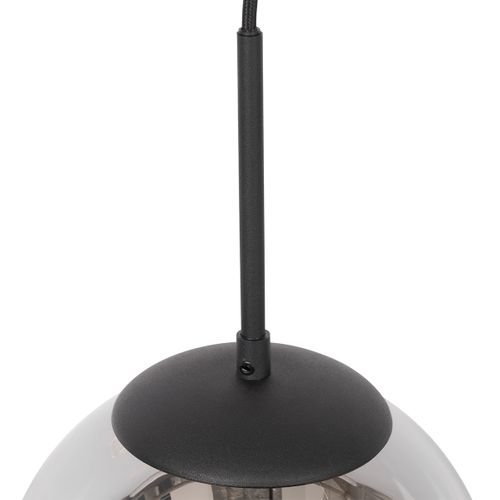 Lampe à Suspension Art Déco Noire Avec Verre Fumé - Flore