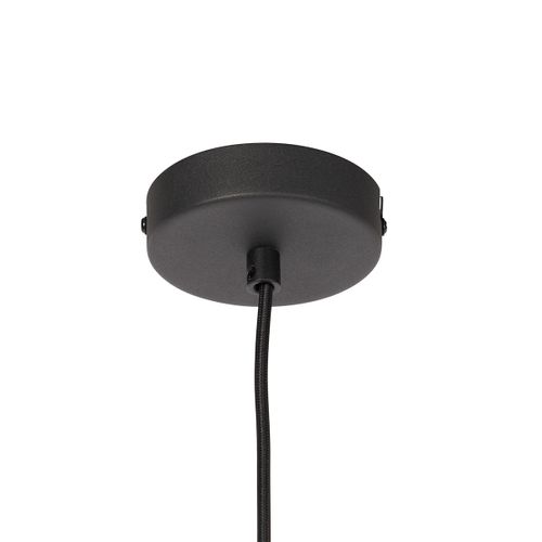 Lampe à Suspension Art Déco Noire Avec Verre Fumé - Flore