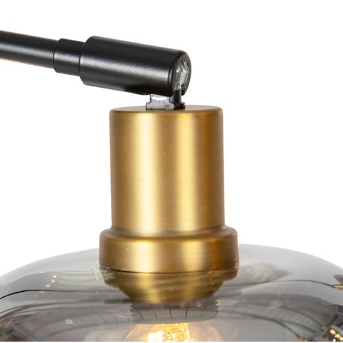 Lampadaire Noir Avec Or Avec Verre Fumé 5 Lumières - Zuzanna