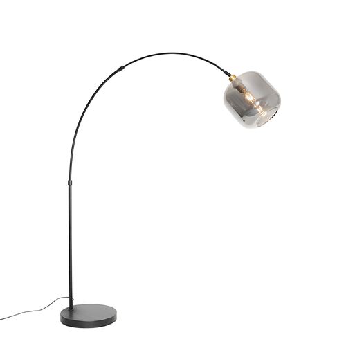 Lampe à Arc Noir Avec Or Avec Verre Fumé - Zuzanna