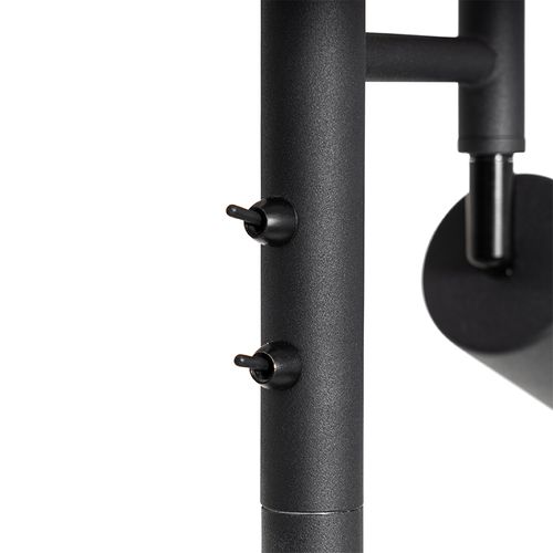 Lampadaire Noir Avec Intérieur Doré Et Liseuse - Jelena