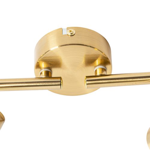 Spot Art Déco Or Avec Verre Rose 4 Lumières - Vidro